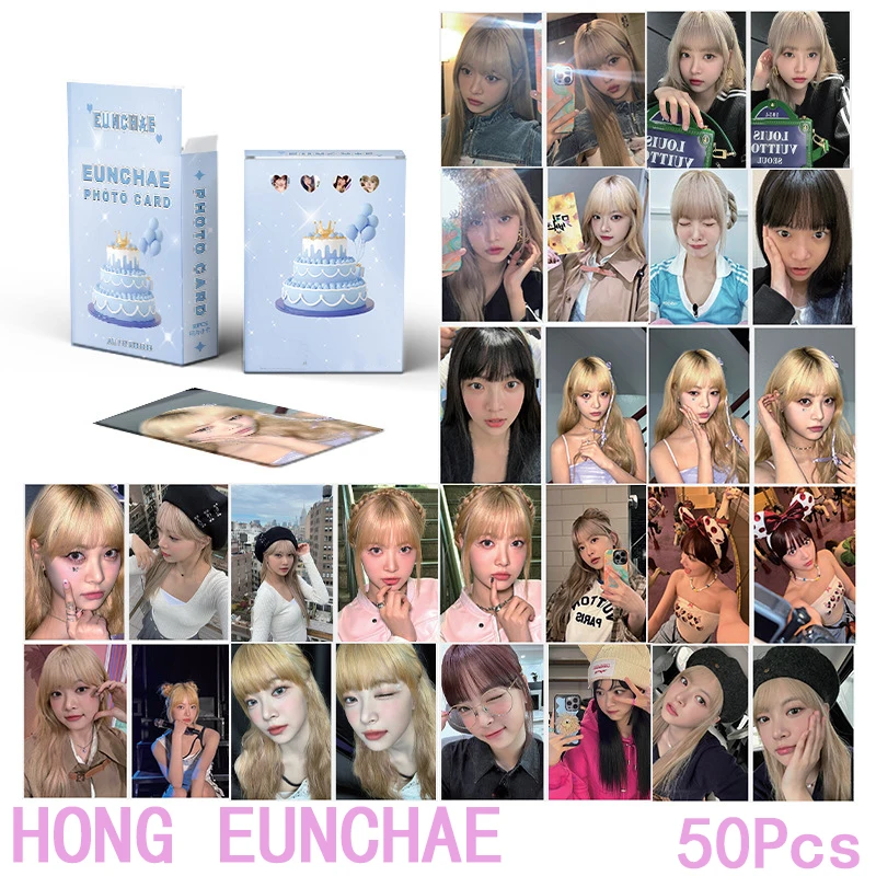 

50 шт./набор KPOP LE SSERAFIM Лазерная маленькая карточка альбом Lomocard SAKURA KIM CHAEWON ха YUNJIN KAZUHA HONG EUNCHAE открытка Фотокарточка