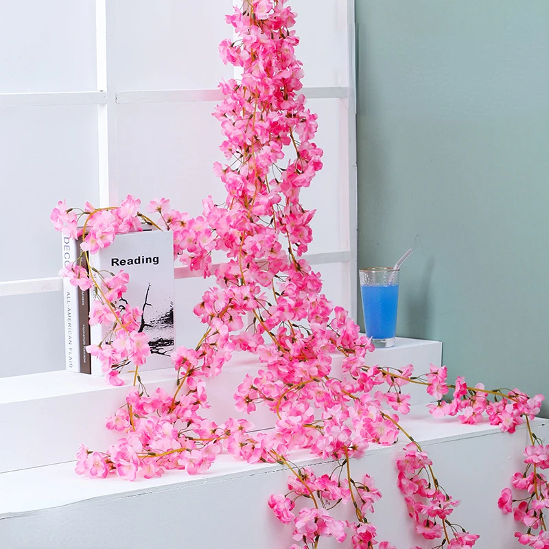 

Искусственные цветы сакуры 180/240 см, лоза, свадьба, садовая Роза, арка, украшение для дома, Искусственные Шелковые Растения для невесты на Рождество