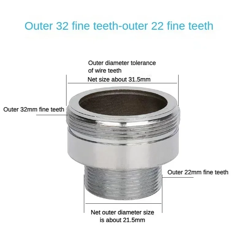 

Адаптер для крана, 22 поворота, 16, 18, 20, 22, 24, 28, 30, 32 мм, аксессуары для внутренней и внешней резьбы с мелкими зубьями