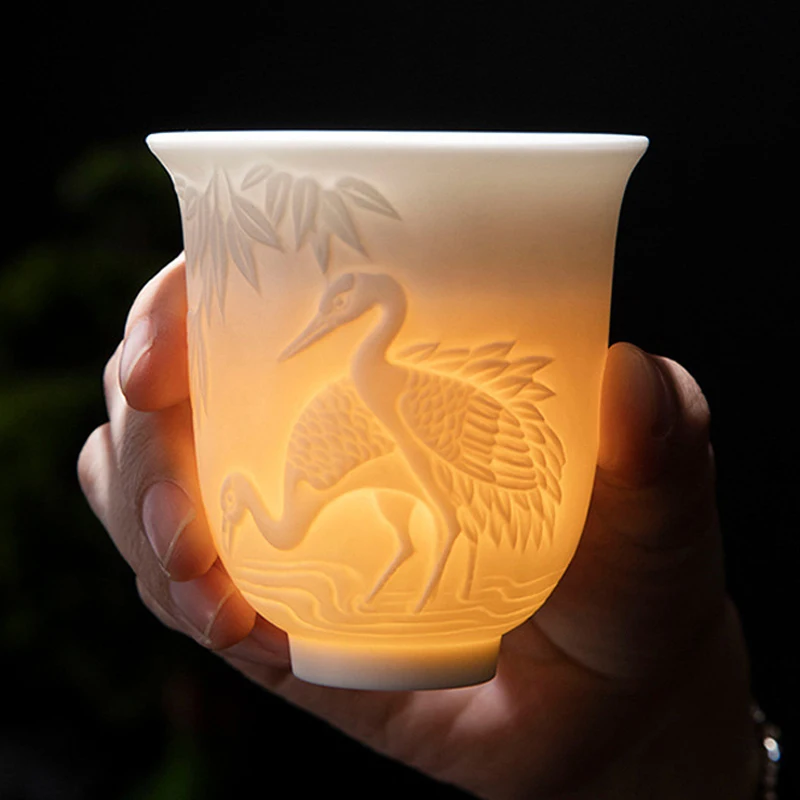 150 мл чайная чашка из белого фарфора в форме сердца с сутрой Baifu керамический