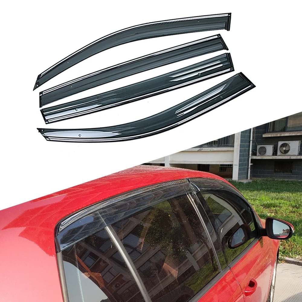 

For VOLKSWAGEN VW GOLF 6th Generation MK6 2008-2013 Car Window Sun Rain Shade Visor Shield Shelter Protector Cover Frame Sticker