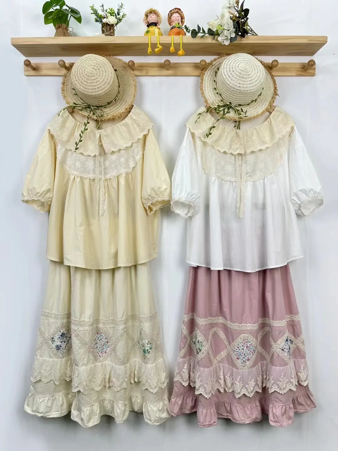 Рубашка женская кружевная с вышивкой винтажная свободная Удобная блузка в