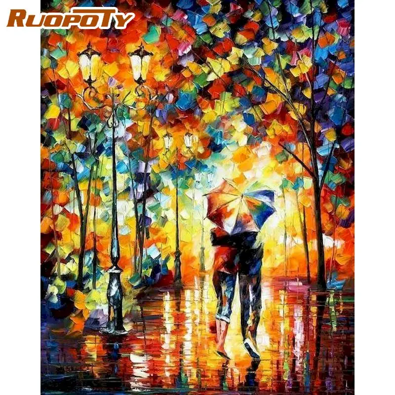 

RUOPOTY Figure Painting By Numbers Unique Gift Handpainted 40x50cm Framed Home Living Decoration Wall Picture Acrylic Oil Paint