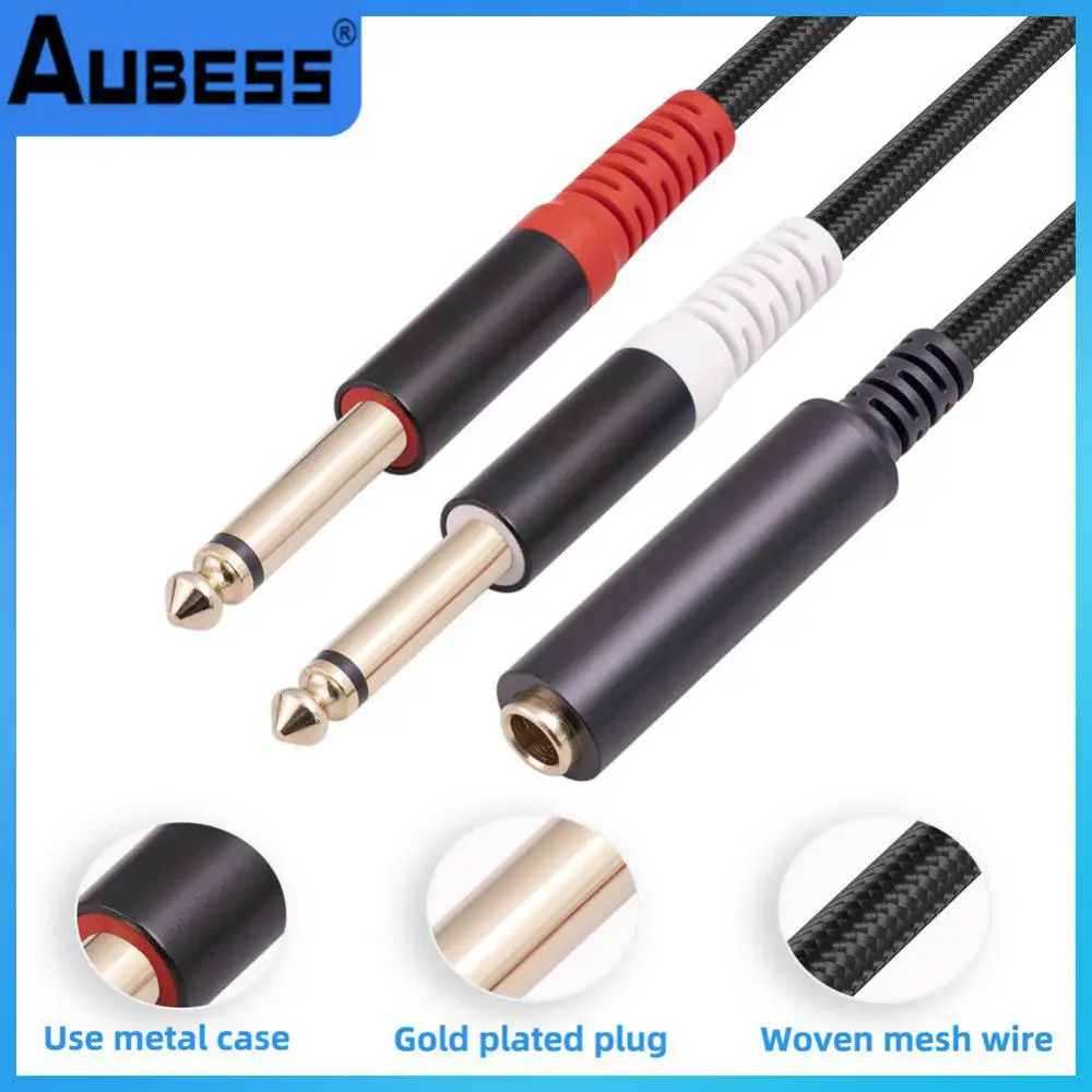 

0.3 M Noise Reduction 6.35 Male Stereo Trs Plug Hifi Audio Cable Anti-interference Bifurcated Audio Line Audio Line 2023 New