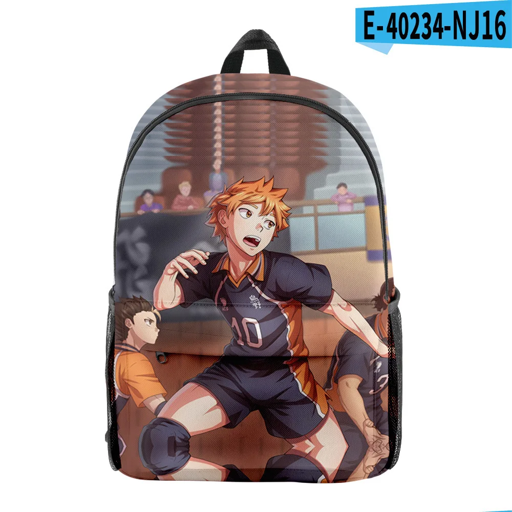

Мультяшная Новинка Haikyuu! Школьные рюкзаки Vollyball для учеников, рюкзаки для ноутбука с 3D принтом, водонепроницаемые дорожные сумки для мальчиков и девочек