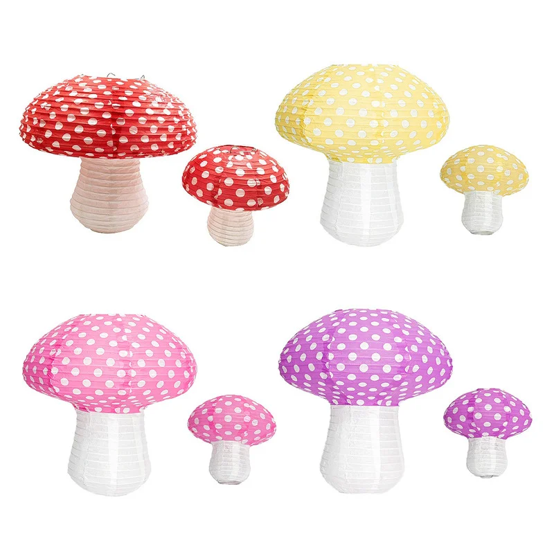 

1PC 3D Mushroom Paper Lantern Baby Shower Decorations Jungle Birthday Party Decoration DIY Background Hanging Ornament Kids Gift