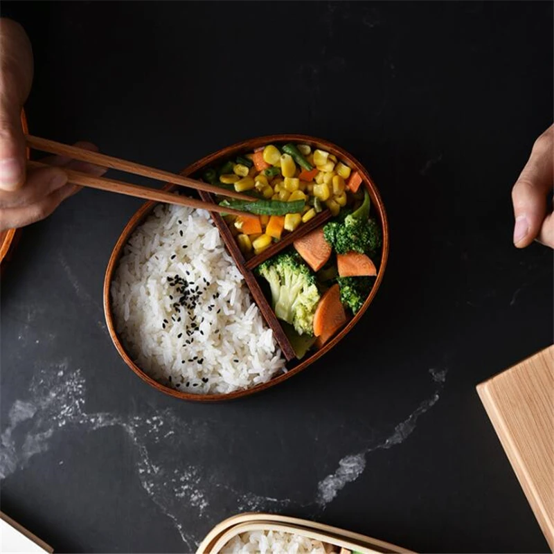 Набор Из 3-х Деревянных Портативных Контейнеров Для Еды В Японском Стиле Пикника