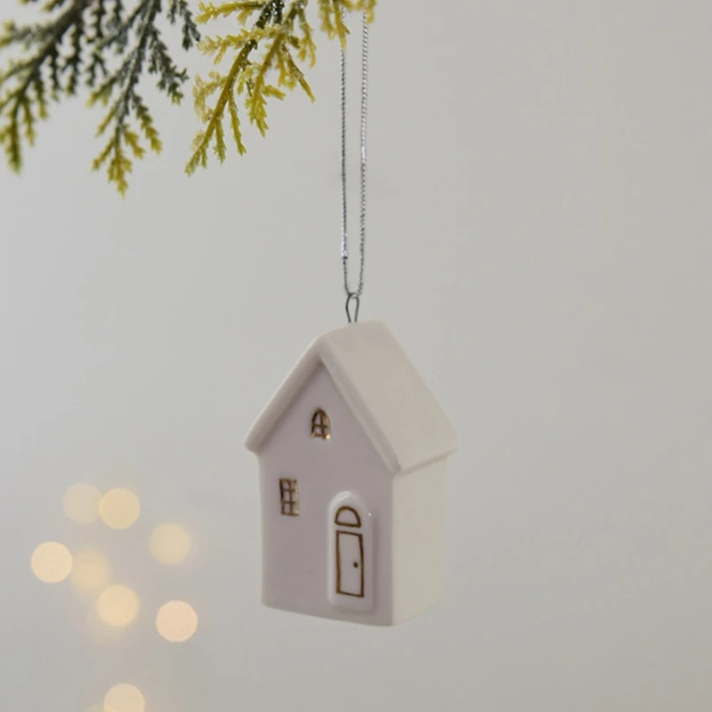 Декоративное белое керамическое рождественское тематическое украшение для