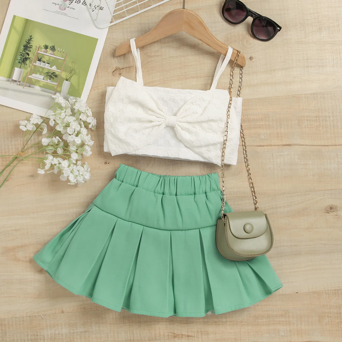 

Girls Summer Clothes Sets 1 2 3 4 5 6 Years Old Children Fashion Vest Skirt 2pcs Tracksuits For Baby Outfits Kids Beach Suit Set