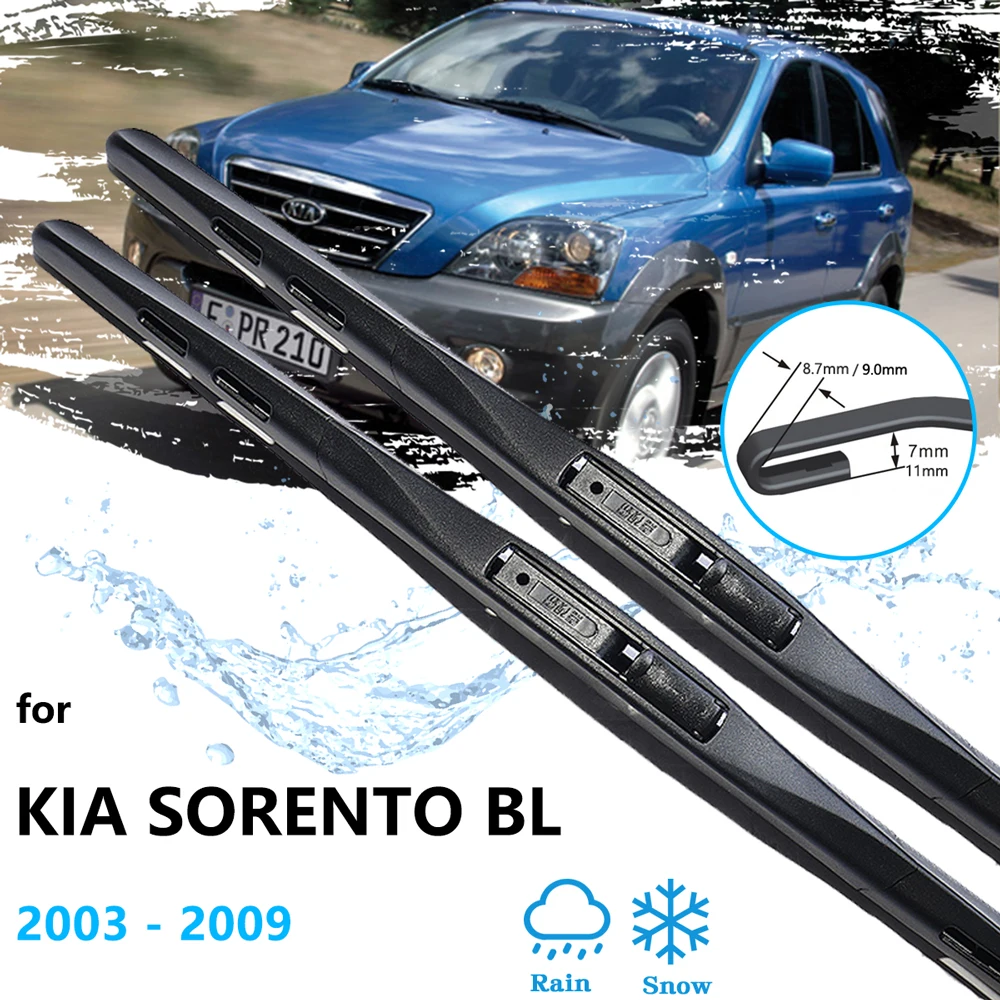 

For KIA Sorento BL 2003~2009 Winter Front Rear Wiper Blades Windshield Windscreen Window Cutter Accessories Cleaning Replacement