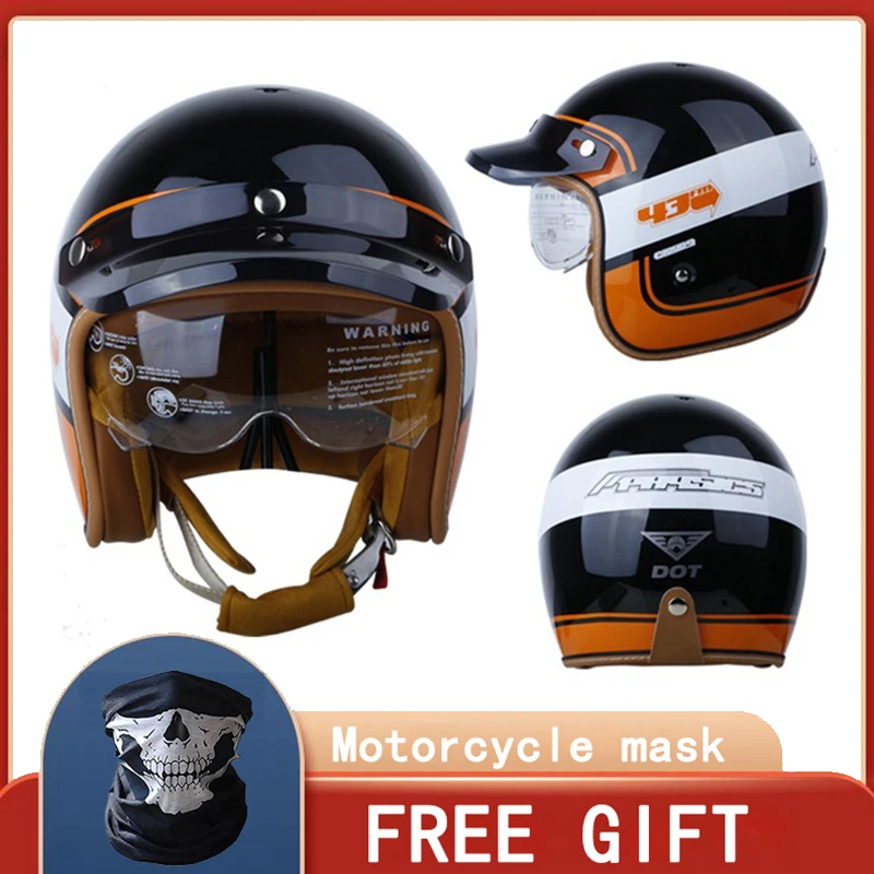 

Universal Motorcycle Helmet Retro Safe Riding Scooter Headpiece with Visor For KTM Duke 200 390 125 RC125 RC200 RC390 125Duke