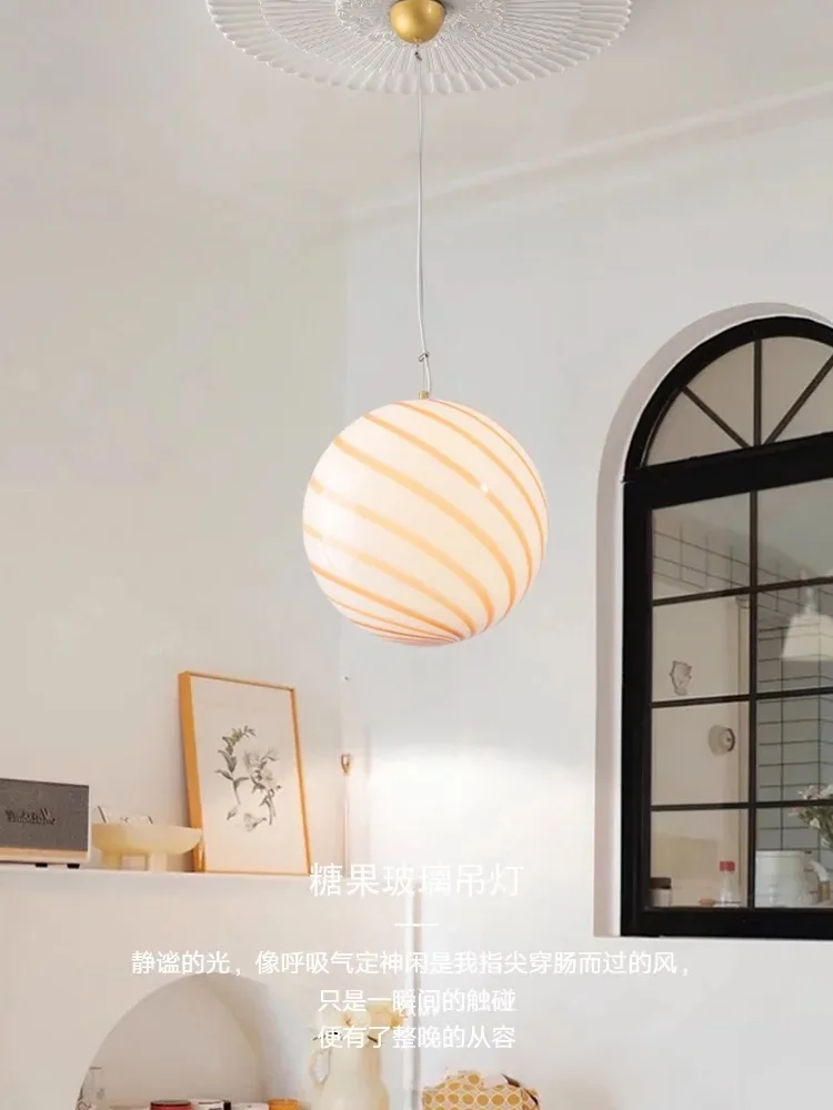 Candy pendant light new cute style lollipop shaped eye protection bubble lamp bedroom circus children's room