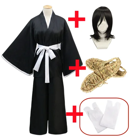 Косплей Рукия из аниме отбеливающий костюм Kuchiki, парики и кимоно, комплекты одежды Die Pa