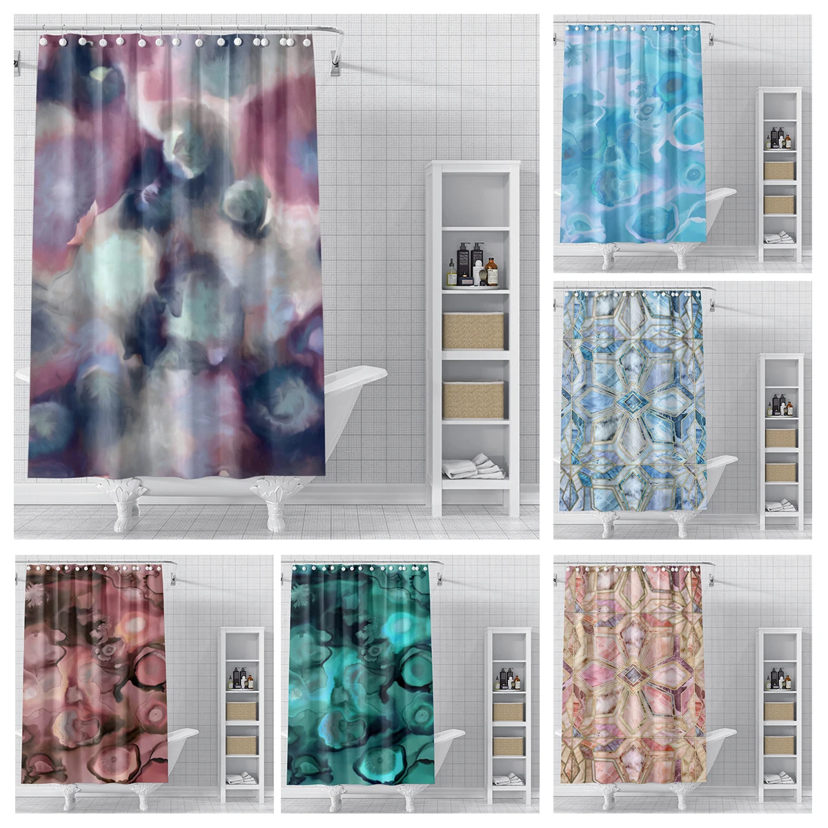 Занавески для домашнего душа ванной комнаты водонепроницаемые занавески из