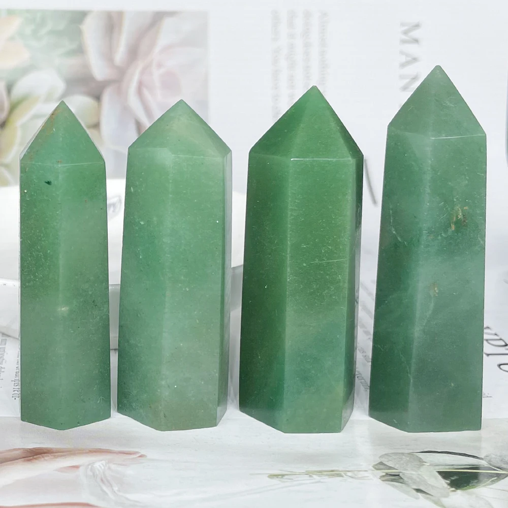

Natural Green Aventurine Tower Room Decor Raw Healing Crystals Point Stones Witchcraft Aquarium Home Decoration Festival Gift