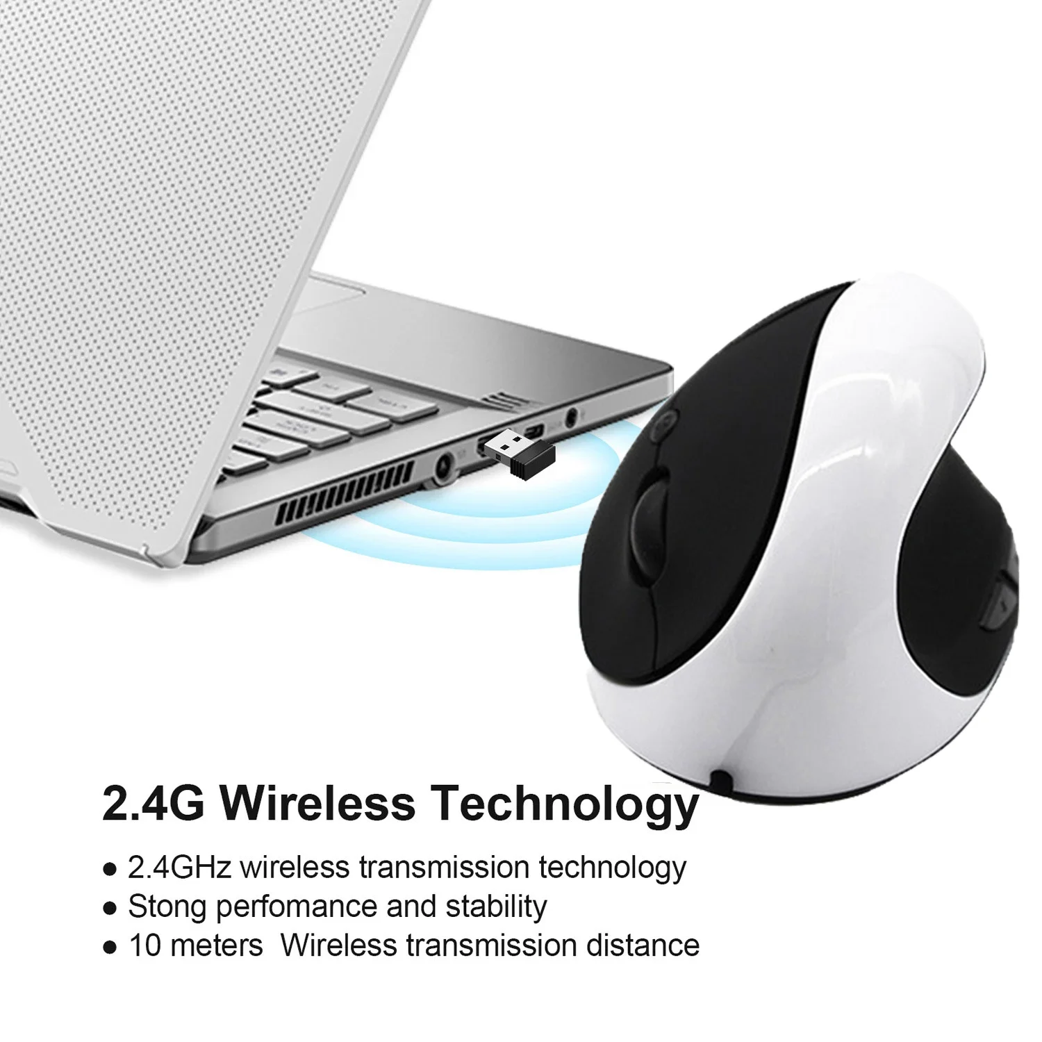 

Vertical Mouse USB Rechargeable 1600DPI Gaming Mice 2.4Ghz Wireless Right Hand Wrist Healthy Computer Mause For Laptop PC
