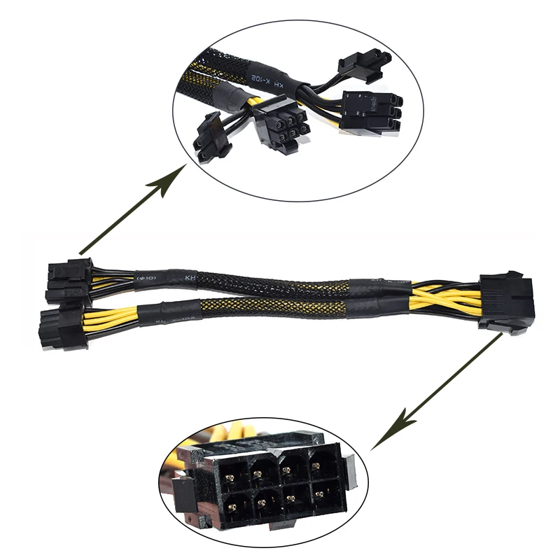 Оригинальный кабель питания PCI Express на dual PCIE 8 (6 + 2) 10 шт. 6 контактов графическая