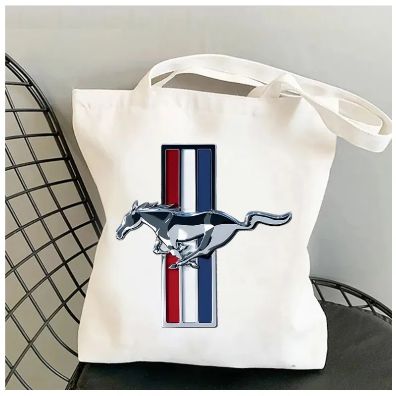 Женские сумки на плечо с логотипом Ford Mustang красивая Холщовая Сумка для покупок в