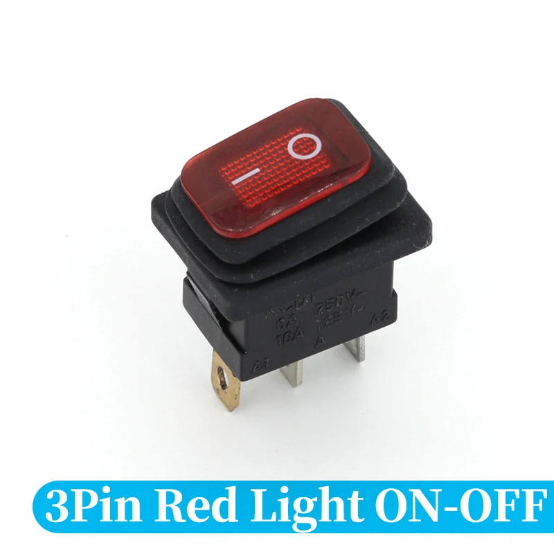 

Водонепроницаемый переключатель Stlxy KCD1 3-контактный красный