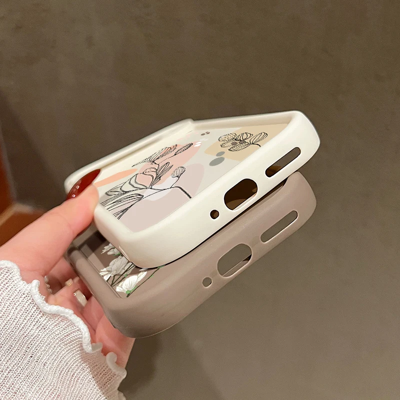 Однотонный чехол из ТПУ с растительным принтом для Google Pixel 8 Pro 8A 9 XL противоударный