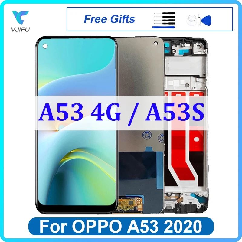 ЖК-дисплей 6,5 дюйма для OPPO A53 4G A53S A32 A33, экран CPH2135 CPH2137 CPH2127 Pantalla, сменный дигитайзер в сборе с рамкой