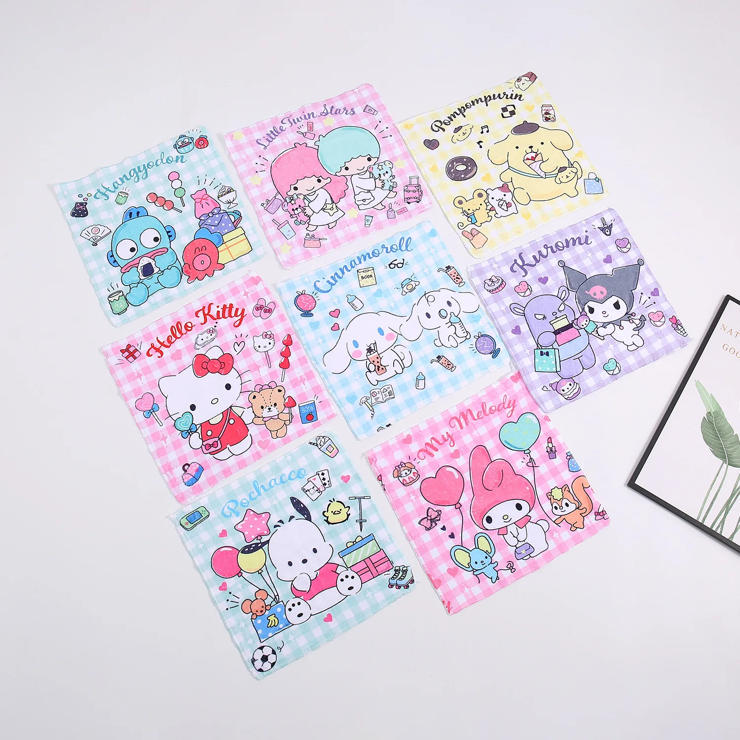 

Sanrio Melody Kuromi Cinnamoroll Hellokitty Cute Kitchen Hand Household Square Towel Absorbing Water Does Wipe Table Rag Towel