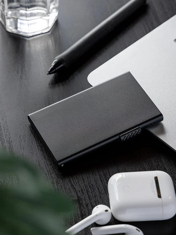 2023 New Card Wallet for Men Credit Card Holder RFID Blocking Pop Up Card Holder Women Minimalist Aluminum Smart Wallet