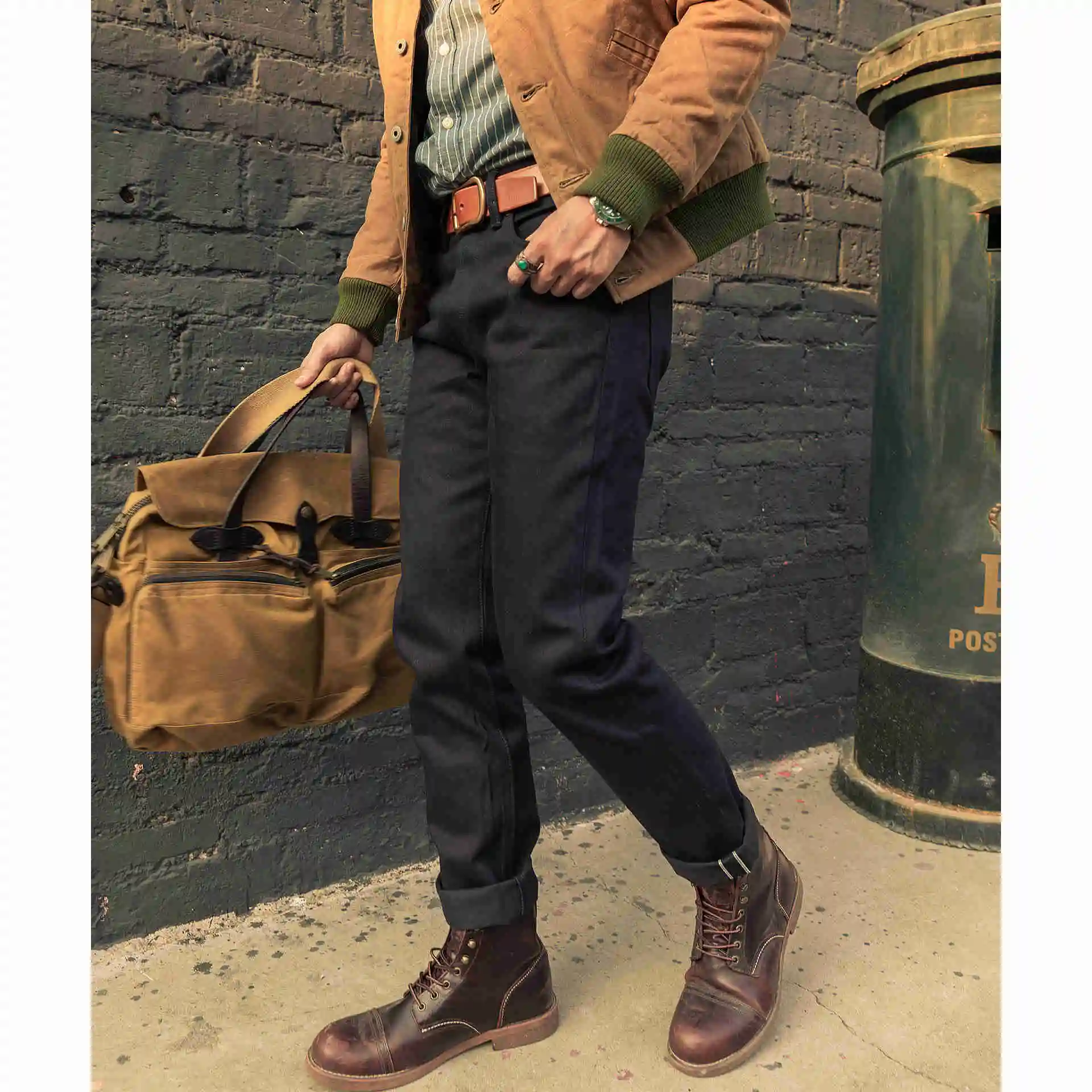 

luxury 5 days arrival,Men's Indigo Selvage Unwashed Slim Pants Unsanforised Raw Denim Jean 14.5oz 2 Colours