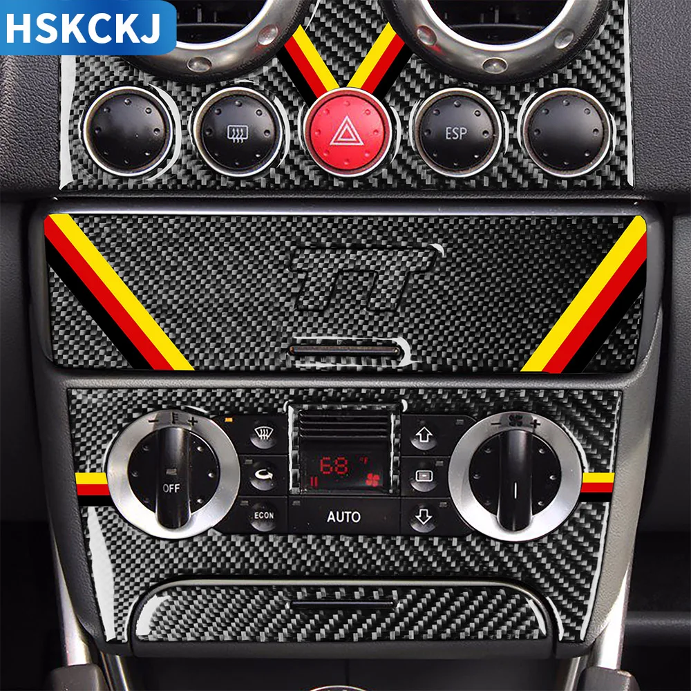 

For Audi TT 8N 2001 2002 2003 2004 2005 2006 Carbon Fiber Sticker Central Control Set AC CD Player Panel Interior Car Accessory