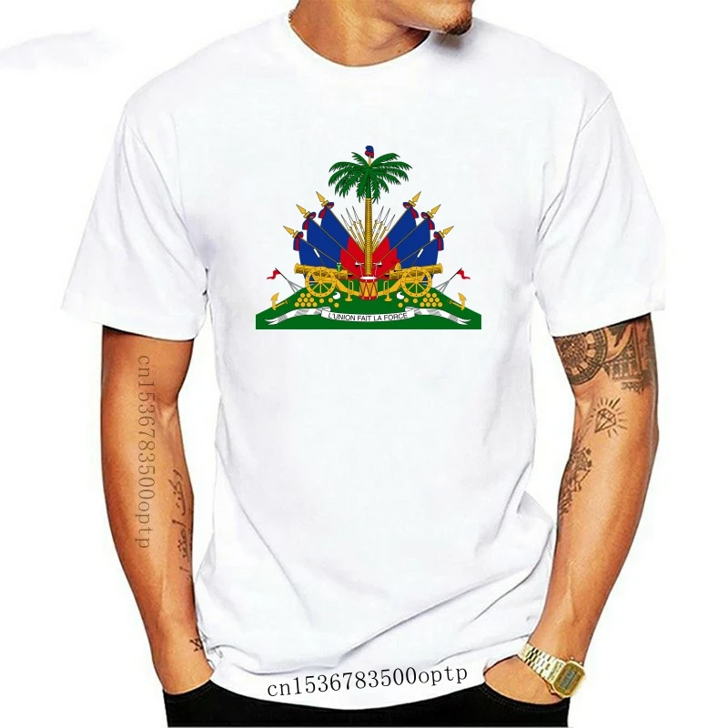 

Мужская одежда, новинка, Мужская футболка, футболка с флагом Гаити гордости, герб оружия, женская футболка