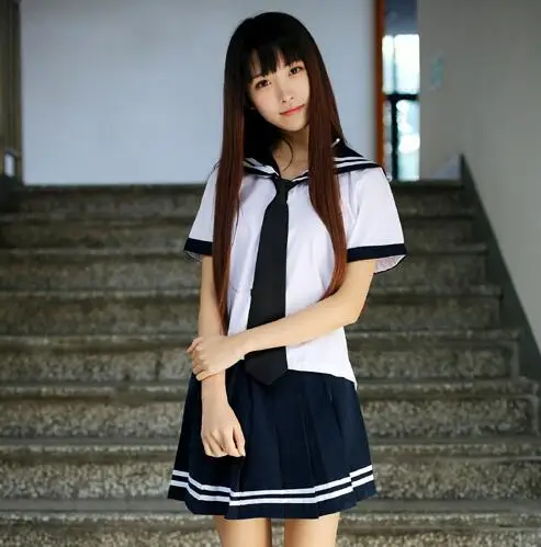 

Sailor School Uniform Japanese Young Girl Dress Summer Student Sui