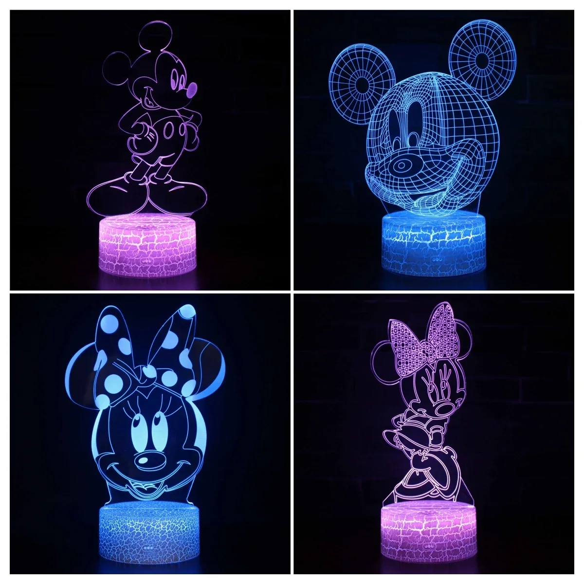 

Настольная Светодиодная лампа с мультяшными персонажами Диснея, Микки и Минни