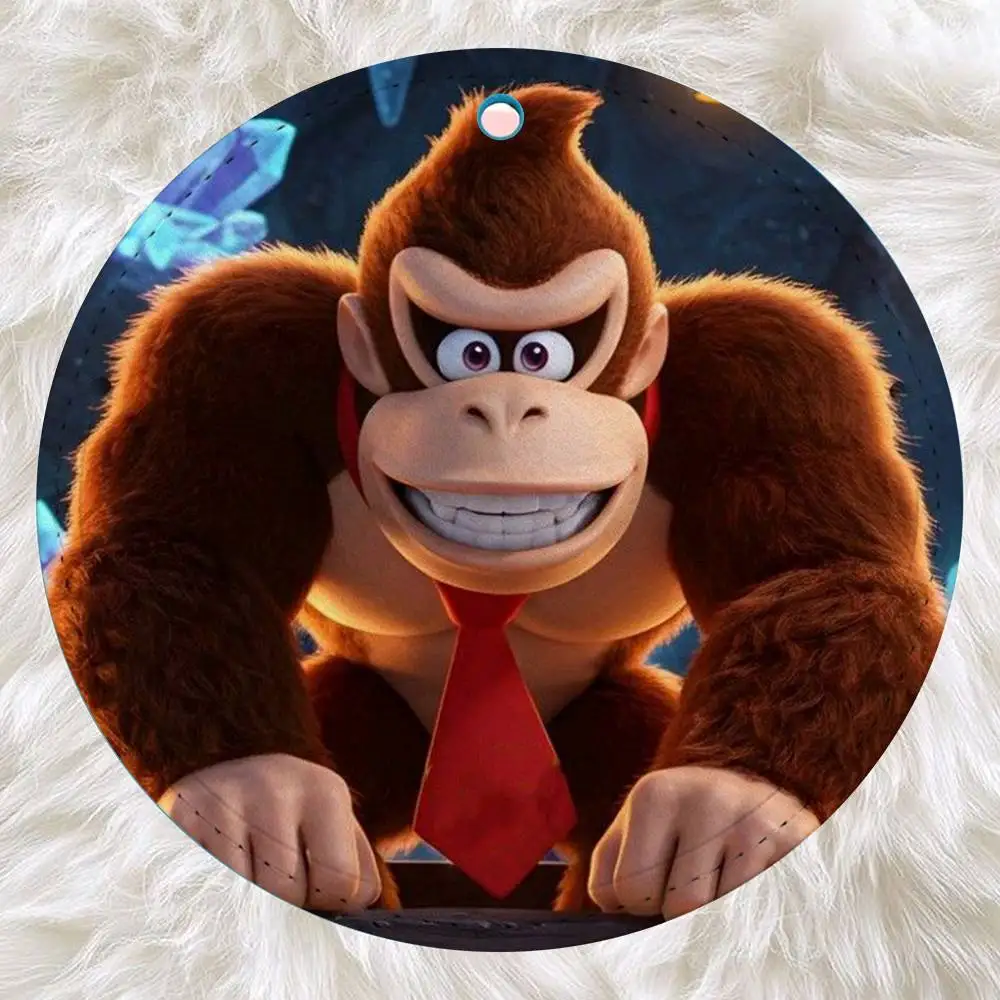 Фото Кожаная багажная бирка с мультяшным дизайном D-Donkey K-Kong для чемодана, идентификатор для багажа, держатель для имени, адреса, для путешествий №3