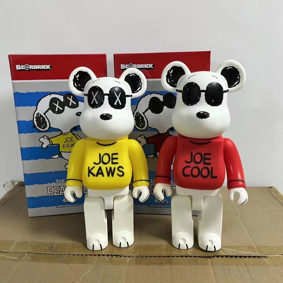 

Be@rbricklys Bearbrick 400% Toy Color Box Red Yellow Anime Dog Discount Price Item Desktop Decoration