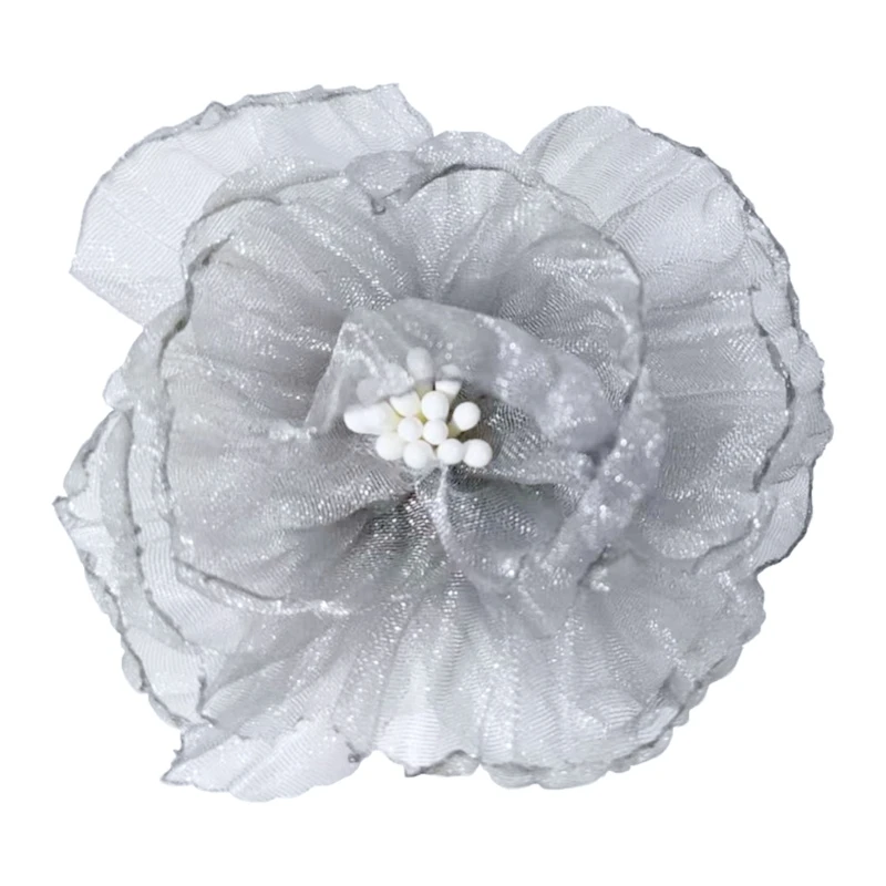 

652F Vintage Lace Flower Organza-Burning Flower Fabric Craft Wedding Dress