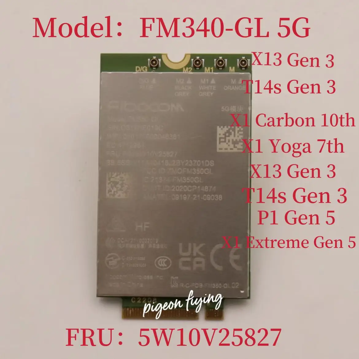 Флэш-модуль FM350-GL для ноутбука Thinkpad T14s X13 Gen3 X1 Carbon 10th X1 Yoga 7th P1 X1 Extreme Gen5 FRU:5W10V25827