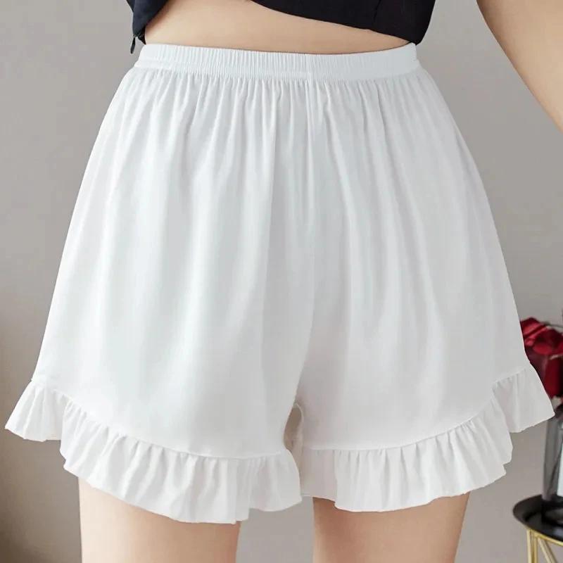 Шорты женские повседневные с высокой талией модные пикантные оборками и