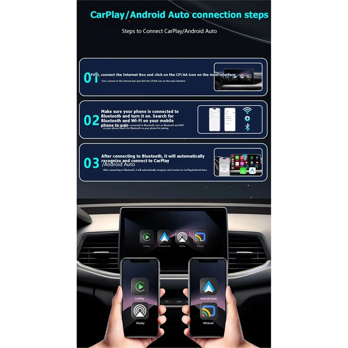 Фото Смарт-бокс Salego Upgrade 4-в-1: адаптер CarPlay/Android Auto/AirPlay/Miracast/Mirror Link с ИИ, USB, Plug and Play, автоматическое подключение, версия C №3