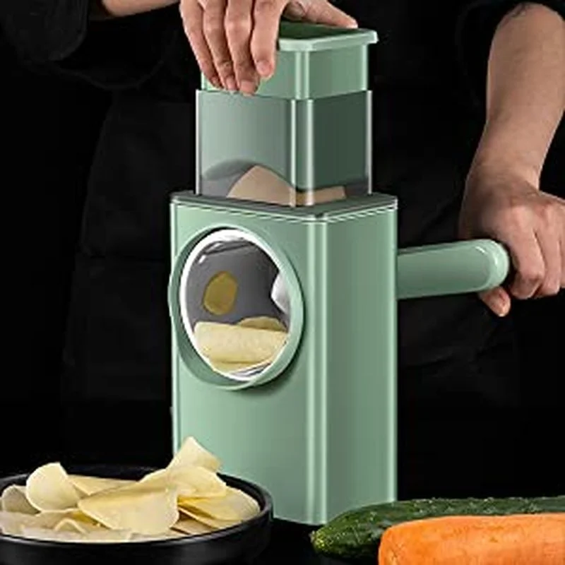 Upgraded Hand Vegetable Cutter Rotary Grater Round Mandoline Slicer for Kitchen with Handle Vegetables Potatoes |