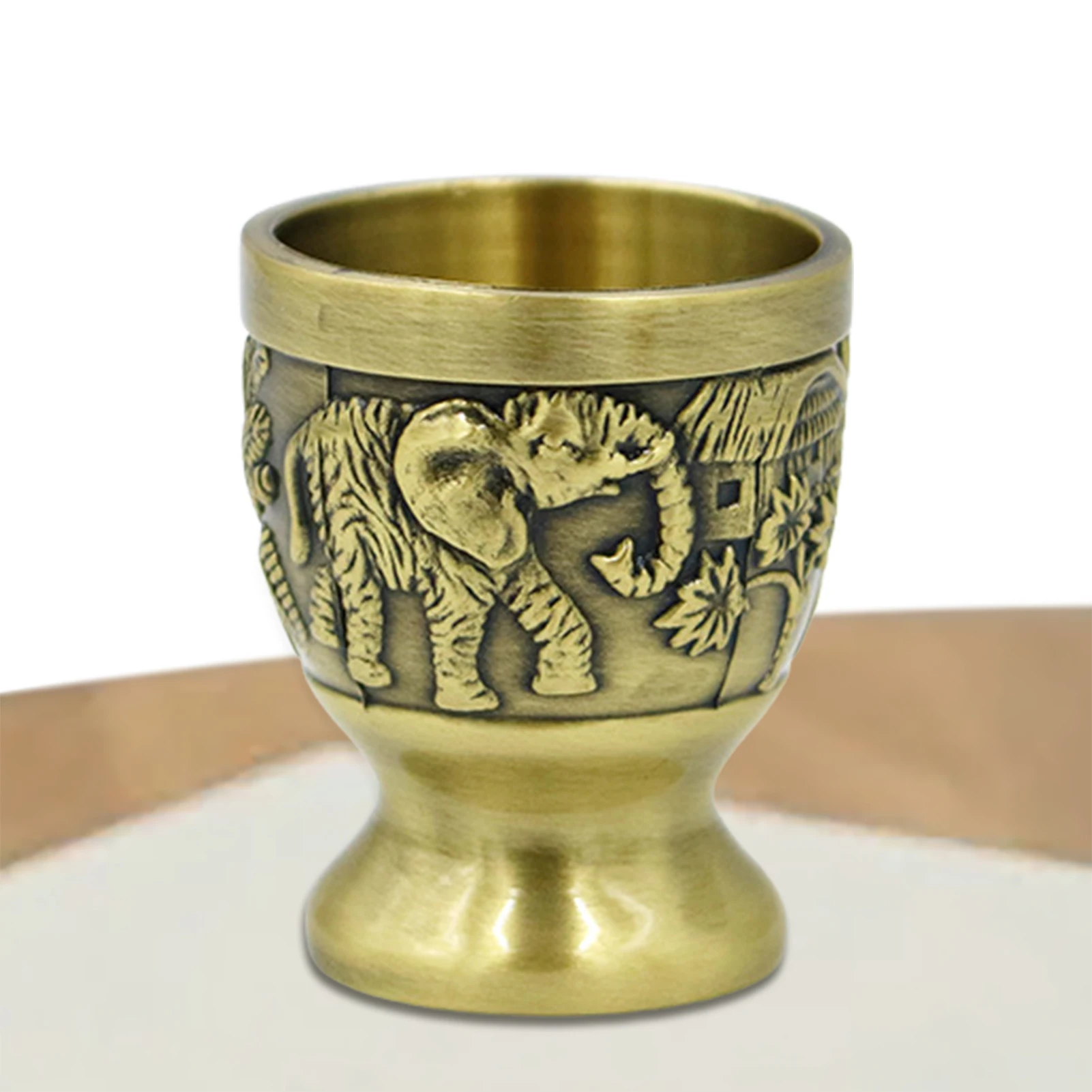 Металлическая чашка с гравировкой бокал со слоном священным узором стеклянная