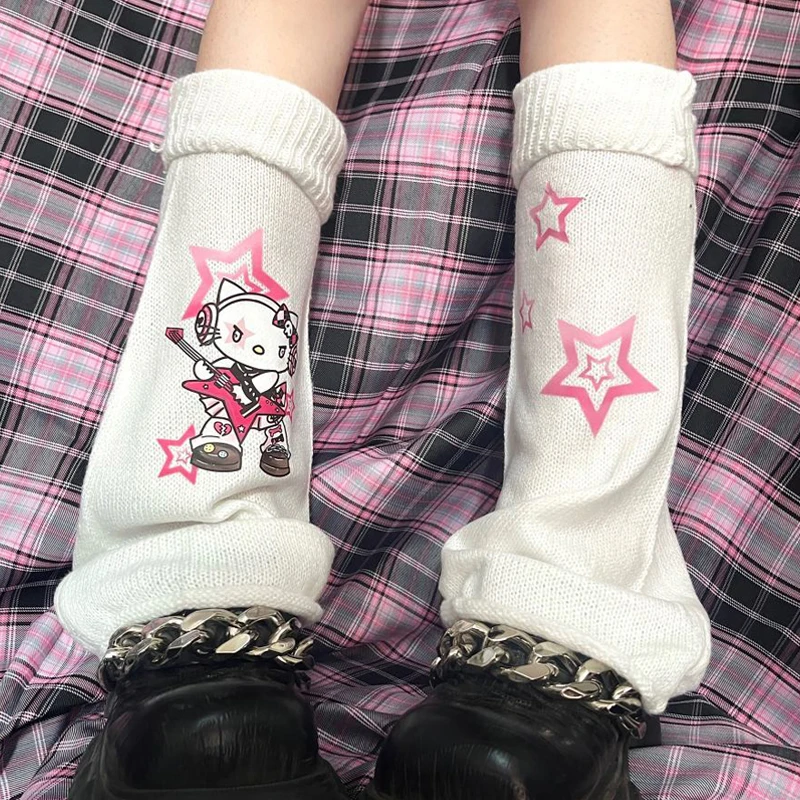 

Ins Same Style Sanrio Hello Kitty Y2K Piles of Socks Japanese Style Star Element Leg Sleeves Student Cute Trendy Stockings