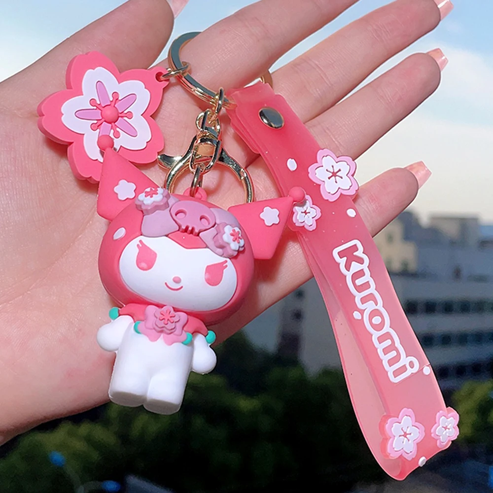 

Anime Peripherals Keychain Cosplay Kuromi My Melody Silicone Pendant Keyring Cute Figure Toy Decoration Key Holder Accessories