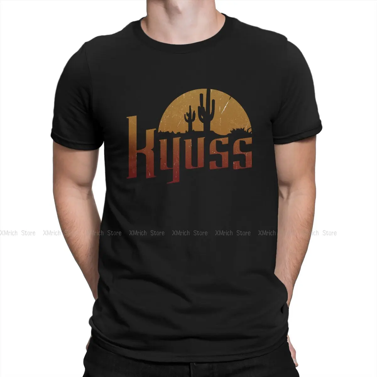 

Men T-Shirts Kyuss Vintage Pure Cotton Tees Short Sleeve Cool Heavy Metal Music T Shirt Crewneck Clothes Printing