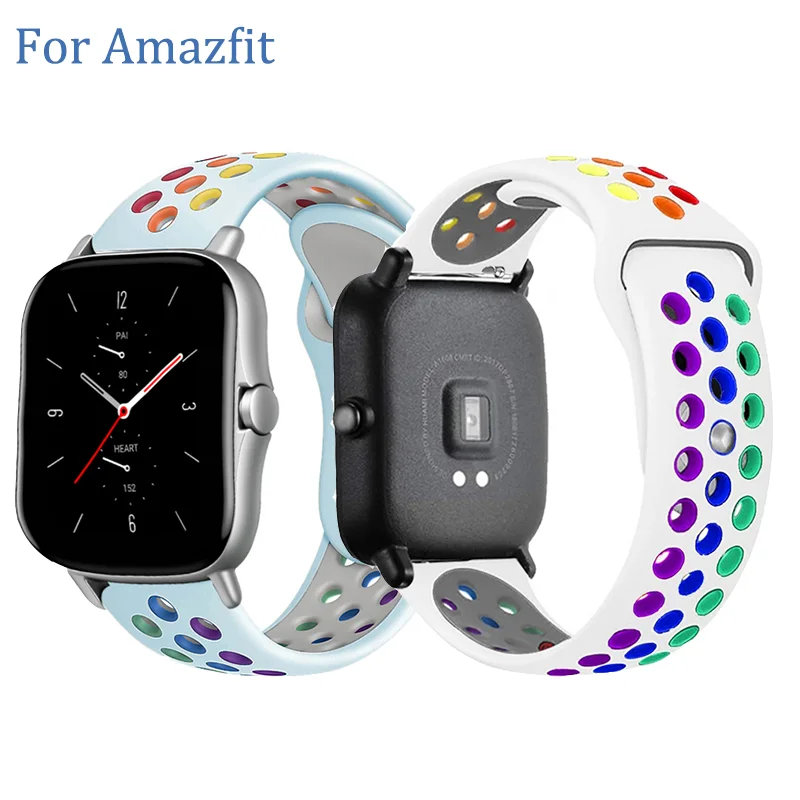 

20mm/22mm Silicone band For Amazfit GTS/2/2e/GTS2 Mini/GTR 42mm/47mm/GTR2/2e/stratos 2/3 Sports Watch Bracelet Amazfit bip strap