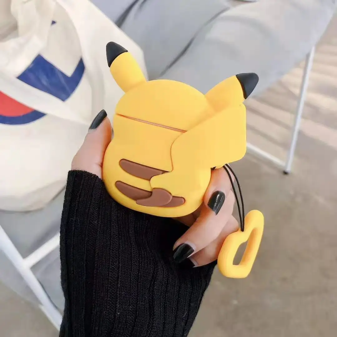 

AirPods Cute Pikachu Back Shadow Pro Bluetooth Earbuds Case 1 2 Generation Universal Cartoon Silicone Case Creative