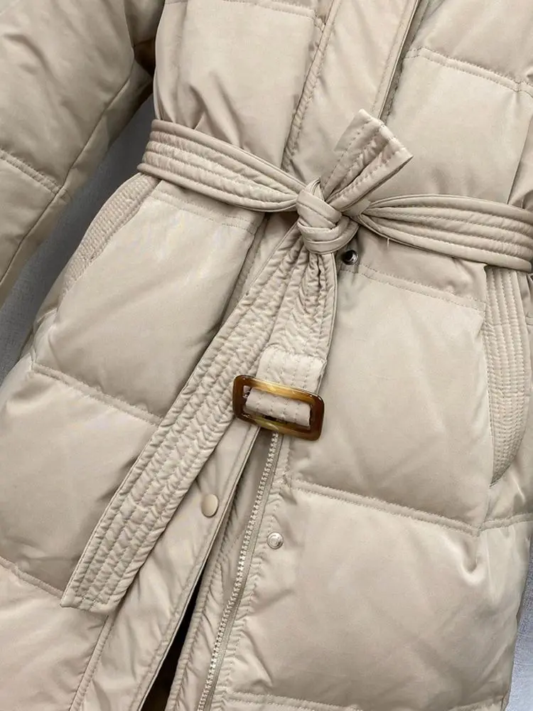 Women Long Down Jacket New Casual Style Fox Fur Collar White Duck Down Jackets Autumn Winter Coats And Parkas Female Outwear