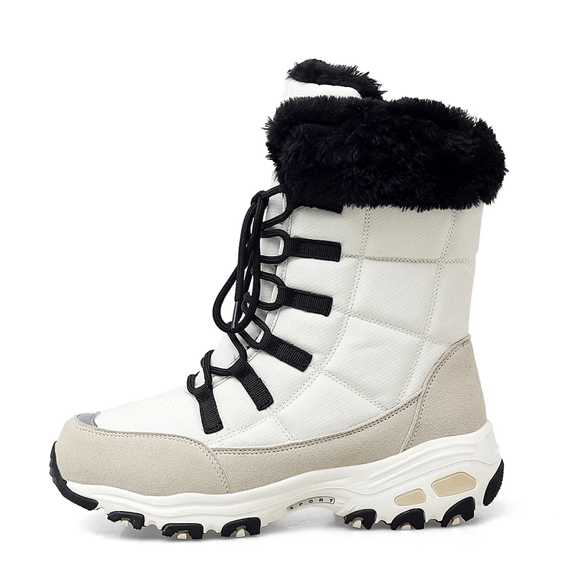 

women boots shoes winter 2021 waterproof snow boots plush wedges chunky shoes women platform boots casual leather ankle boots
