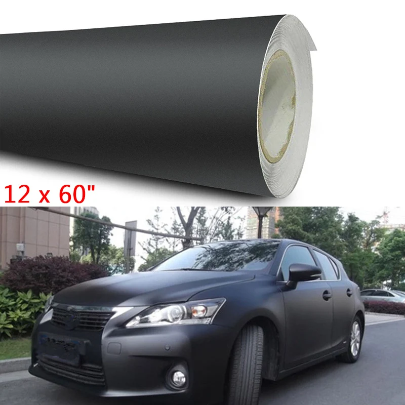 

Матовая Черная Виниловая пленка 12x60 дюймов, автомобильная самодельная наклейка, наклейка для автомобиля, 3D наклейка, стикеры, защитные наклейки для автомобиля, автомобильные аксессуары