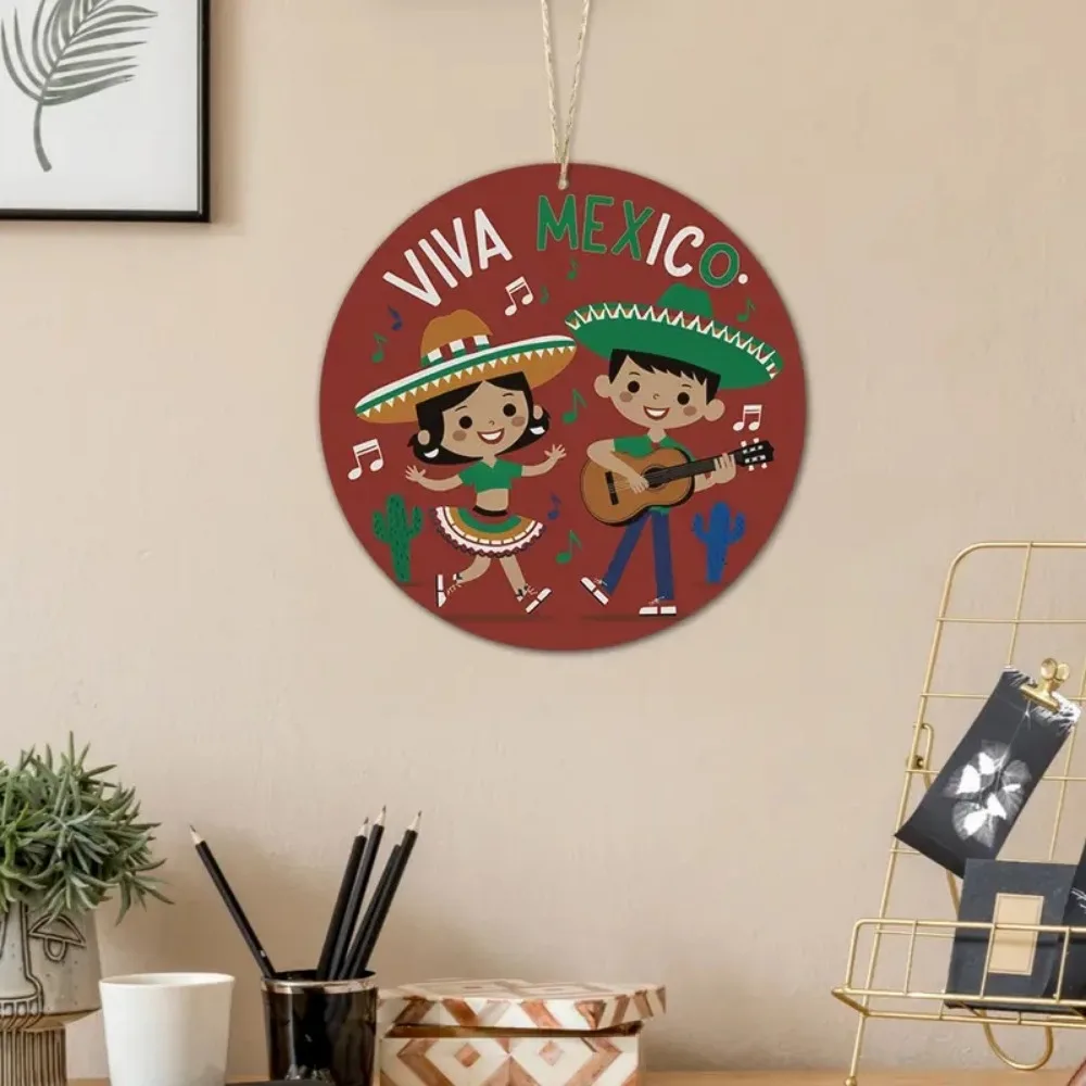 Круглые деревянные вывески в современном стиле для праздничных украшений: День