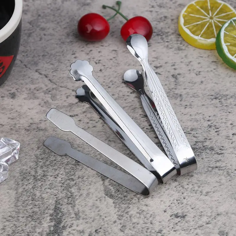 

1PC Ice Cube Tongs Mini Metal Kitchen Food Serving Tongs Clip Tea Party Bar Stainless Steel Ice Tongs Gold Sugar Kitchen Tools